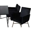 Venture Design Valgomasis stalas, Petra, 190x90 cm, Juodas, Valgomasis kėdė, Petra, 87x57 cm, Juoda