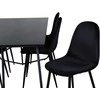 Venture Design Valgomasis stalas, Petra, 190x90 cm, Juodas, Valgomasis kėdė, Polar, 88x42.5 cm, Juoda