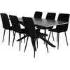 Venture Design Valgomasis stalas, Piazza, 190x90 cm, Pilka + Valgomasis kėdė, Windu Lyx, 49x43 cm, Juoda
