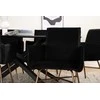 Venture Design Valgomasis stalas, Piazza, 76x180x90 cm, Juodas / Valgomasis kėdė, Petra, 60x87x57 cm, Nusidėvėjęs varis/juodas