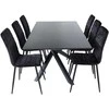 Venture Design Valgomasis stalas, Piazza, 76x180x90 cm, Juodas / Valgomasis kėdė, Windu Lyx, 49x94x43 cm, Juoda