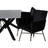 Venture Design Valgomasis stalas, Piazza, 190x90 cm, Valgomasis kėdė, Petra, 60x87 cm, Juoda