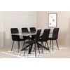 Venture Design Valgomasis stalas, Piazza, 190x90 cm, Pilka + Valgomasis kėdė, Windu Lyx, 49x43 cm, Juoda
