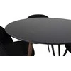 Venture Design Valgomasis stalas, Plaza apvalus, 100 cm, Juodas/Riešutas + Valgomasis kėdė, Samets aksomas, 57x76.5x50 cm, Juoda