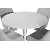 Venture Design Valgomasis stalas, Plaza, 100 cm, Balta + Valgomasis kėdė, Plaza, 58x86x49 cm, Šviesiai pilka