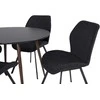 Venture Design Valgomasis stalas, Plaza, 100 cm, Juodas, Valgomasis kėdė, Gemma, 63x90x50 cm, Juoda