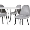 Venture Design Valgomasis stalas, Plaza, 100 cm, Balta + Valgomasis kėdė, Polar, 53.3x88x42.5 cm, Šviesiai pilka