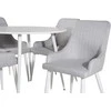 Venture Design Valgomasis stalas, Plaza, 100 cm, Balta + Valgomasis kėdė, Plaza, 58x86x49 cm, Šviesiai pilka