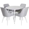 Venture Design Valgomasis stalas, Plaza, 100 cm, Balta + Valgomasis kėdė, Plaza, 58x86x49 cm, Šviesiai pilka