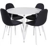 Venture Design Valgomasis stalas, Plaza, 100 cm, Balta, Valgomasis kėdė, Polar, 53x87x44 cm, Juoda