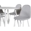 Venture Design Valgomasis stalas, Plaza, 100 cm, Balta + Valgomasis kėdė, Polar, 53x87x44 cm, Šviesiai pilka