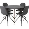 Venture Design Valgomasis stalas, Plaza, 100 cm, Juodas + Valgomasis kėdė, Polar, 54x88x44 cm, Juoda
