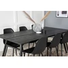 Venture Design Valgomasis stalas, Stilingas ištraukiamas stalas, 75x195x95 cm, Juodas šepetėlinis, kėdė, Polar, Juoda