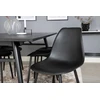 Venture Design Valgomasis stalas, Stilingas ištraukiamas stalas, 75x195x95 cm, Juodas šepetėlinis, kėdė, Polar, Juoda