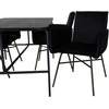 Venture Design Valgomasis stalas, Uno, 200x90 cm, Juodas + Valgomasis kėdė, Petra, 87x57 cm, Juoda