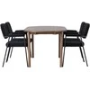 Venture Design Valgomojo komplektas Andy valgomojo stalas ir Yesterday valgomojo kėdė 180x75 cm juodas MDF boucle metalas
