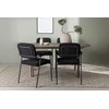 Venture Design Valgomojo komplektas Andy valgomojo stalas ir Yesterday valgomojo kėdė 180x75 cm juodas MDF boucle metalas
