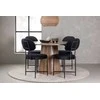 Venture Design Valgomojo komplektas Apvalus valgomojo stalas 120 cm MDF Juodos aksomo valgomojo kėdės Natūralus juodas aksomas MDF