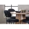 Venture Design Valgomojo komplektas Apvalus valgomojo stalas 120 cm MDF Juodos aksomo valgomojo kėdės Natūralus juodas aksomas MDF
