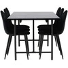 Venture Design Valgomojo komplektas Astrid valgomojo stalas ir Polar kėdės 200x75 cm juodas MDF aksomas