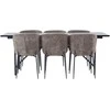 Venture Design Valgomojo komplektas Astrid valgomojo stalas ir Modesto kėdės 200x75 cm juoda pilka MDF faneruotė