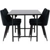 Venture Design Valgomojo komplektas Astrid valgomojo stalas ir naktiniai kėdės 200x75 cm juoda
