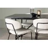 Venture Design Valgomojo komplektas Astrid valgomojo stalas ir Chico kėdės 200x75 cm juodas MDF Bouclé audinys