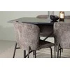 Venture Design Valgomojo komplektas Astrid valgomojo stalas ir Modesto kėdės 200x75 cm juoda pilka MDF faneruotė