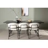 Venture Design Valgomojo komplektas Astrid valgomojo stalas ir Chico kėdės 200x75 cm juodas MDF Bouclé audinys