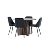Venture Design Valgomojo komplektas Bootcut stalas ir naktinės kėdės 110 cm, moka ir juodas MDF