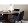 Venture Design Valgomojo komplektas Bootcut stalas ir naktinės kėdės 110 cm, moka ir juodas MDF