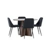 Venture Design Valgomojo komplektas Bootcut stalas ir naktinės kėdės 110 cm, moka ir juodas MDF