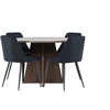 Venture Design Valgomojo komplektas Bootcut stalas ir naktinės kėdės 110 cm, moka ir juodas MDF