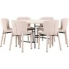 Venture Design Valgomojo komplektas Copenhagen stalas ir Astoria kėdės 140 cm smėlio spalvos