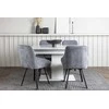 Venture Design Valgomojo komplektas Disa valgomojo stalas ir Rosie kėdės 120x80x76 cm Balta Pilka Juoda Tamsiai pilka MDF Audinys Plienas