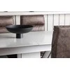 Venture Design Valgomojo komplektas Disa valgomojo stalas ir Zizo valgomojo kėdė 120x80 cm balta pilka juoda ruda MDF mikropluošto audinys