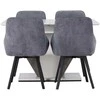 Venture Design Valgomojo komplektas Disa valgomojo stalas ir Rosie kėdės 120x80x76 cm Balta Pilka Juoda Tamsiai pilka MDF Audinys Plienas