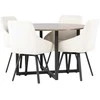 Venture Design Valgomojo komplektas Durango valgomojo stalas ir Rosie valgomojo kėdė 120 cm juoda smėlio spalvos MDF audinys