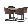 Venture Design Valgomojo komplektas Durango valgomojo stalas ir Evening valgomojo kėdė 120 cm juoda ruda
