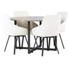 Venture Design Valgomojo komplektas Durango valgomojo stalas ir Rosie valgomojo kėdė 120 cm juoda smėlio spalvos MDF audinys