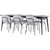 Venture Design Valgomojo komplektas Ellis valgomojo stalas su Chico valgomojo kėdė 230x85 cm juoda