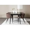 Venture Design Valgomojo komplektas Ellis valgomojo stalas su Berit valgomojo kėde 230x85 cm juoda ruda plienas MDF