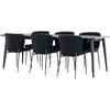 Venture Design Valgomojo komplektas Ellis valgomojo stalas su Modesto valgomojo kėdė 230x85 cm juoda
