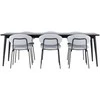Venture Design Valgomojo komplektas Ellis valgomojo stalas su Chico valgomojo kėdė 230x85 cm juoda