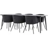 Venture Design Valgomojo komplektas Ellis valgomojo stalas su Berit valgomojo kėde 230x85 cm juodas