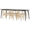 Venture Design Valgomojo komplektas Ellis valgomojo stalas su Alfons valgomojo kėde 230x85 cm juodas