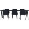 Venture Design Valgomojo komplektas Ellis valgomojo stalas su Night valgomojo kėdė 230x85 cm juodas plienas
