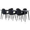 Venture Design Valgomojo komplektas Ellis valgomojo stalas su Polar valgomojo kėde 230x85 cm juodas