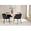 Venture Design Valgomojo komplektas Flora stalas ir Edina kėdės 120 cm balintos medienos ir juodos medienos