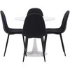 Venture Design Valgomojo komplektas Hamden valgomojo stalas ir Polar kėdės 80x75 cm baltas ir juodas MDF